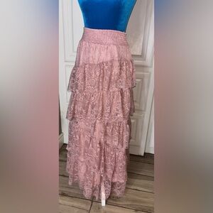 Altar'd State Dusty Rose Smocked Top